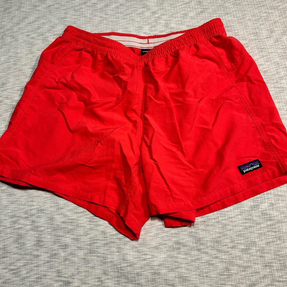 Patagonia W’s 5” Baggies Women’s Small Red Pink Athletic Drawstring Elastic